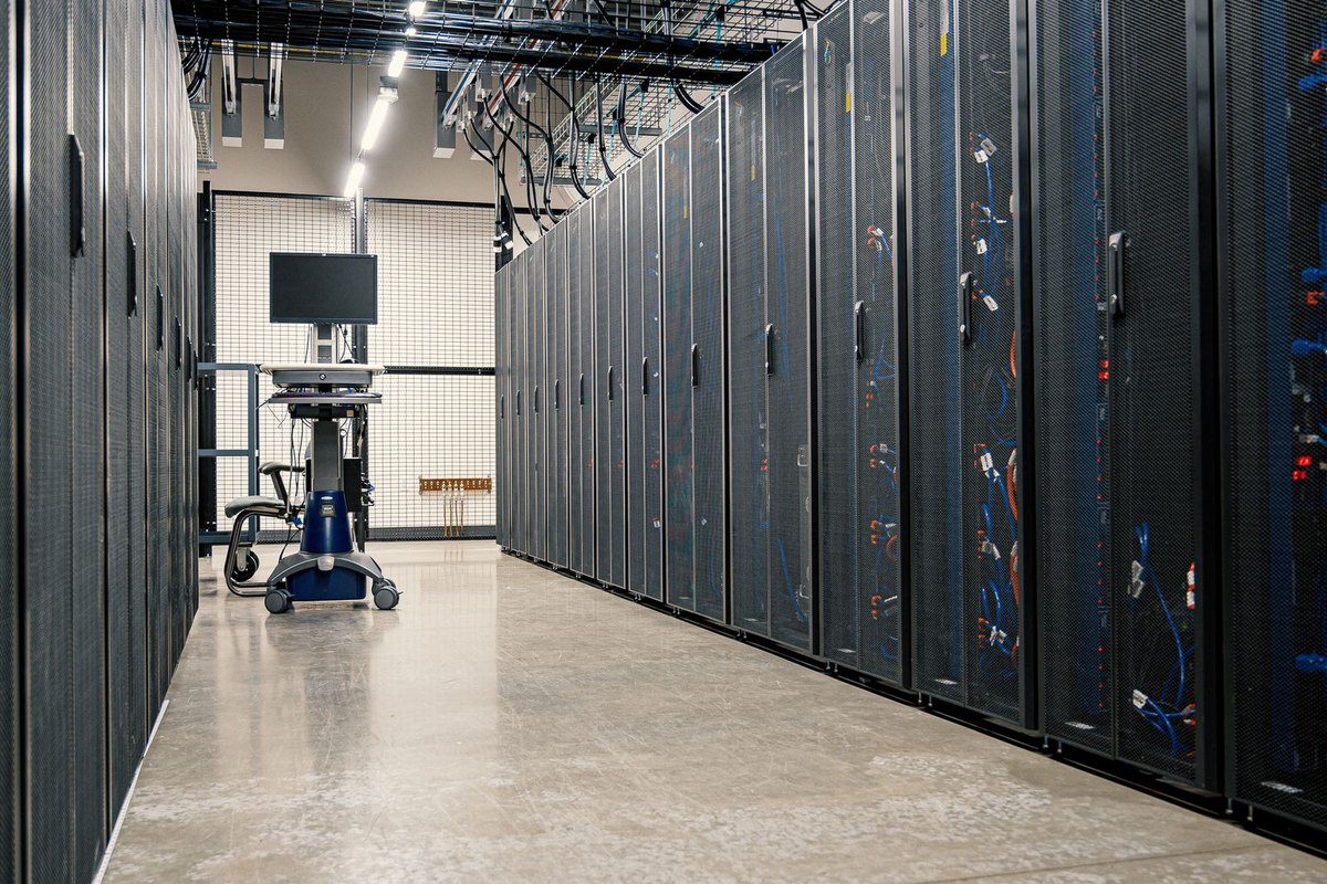 Modern data-center corridor with server racks