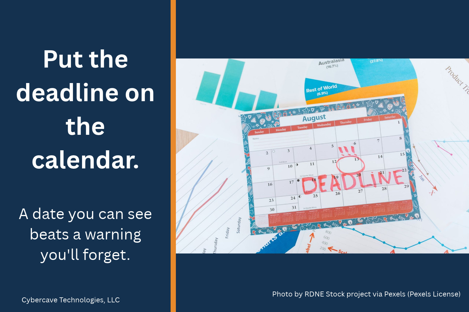 A paper calendar with a deadline marked